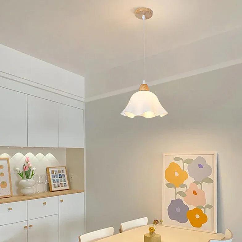 Curved Umbrella Dining Room White Pendant Light - Clowas