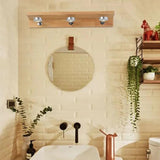 Geometry Brown Wooden Led Wall Lights - Clowas