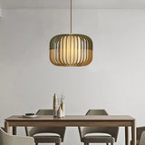 Hollow Green Dining Room Wooden Pendant Light - Clowas
