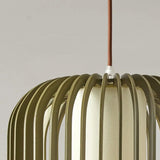 Hollow Green Dining Room Wooden Pendant Light - Clowas