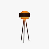 Brown Cylindrical Tripod Floor Lamp for Bedroom - Clowas