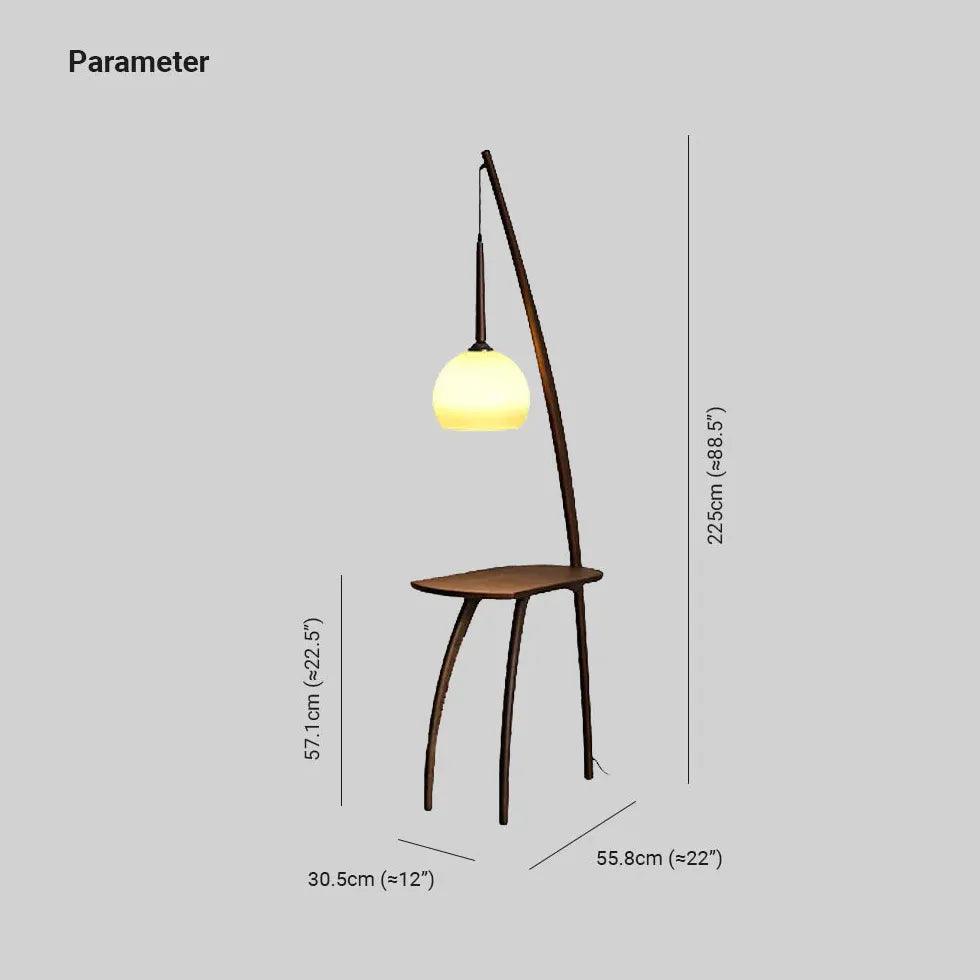 Brown Tripod Floor Lamp with Round Lampshade - Clowas