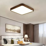 Nordic Wood Flush Ceiling Light for Bedroom, Anti-Glare