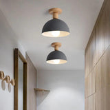 Hemispherical Corridor Wooden Ceiling Light - Clowas