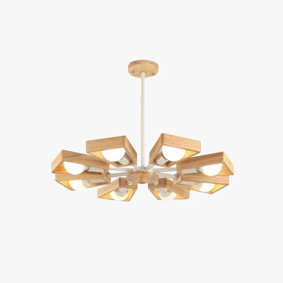 Multi-Arm Trapezoid Bedroom Wooden Pendant Light - Clowas