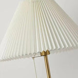 White Pleated Cone-Shaped Long Pole Floor Lamp - Clowas