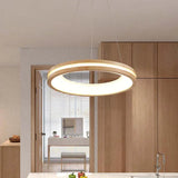 Ozawa Modern Ring Wood Pendant Light - Clowas