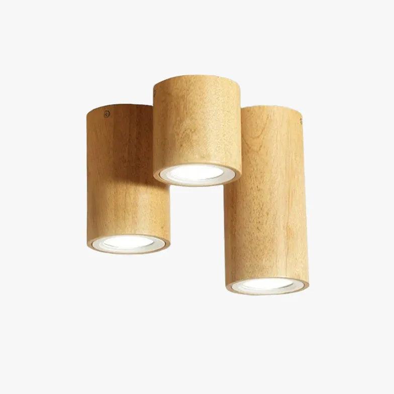 Rounded Column Wooden Flush Ceiling Lights - Clowas