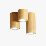 Rounded Column Wooden Flush Ceiling Lights - Clowas