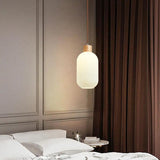 Single Head Oval Bedroom White Pendant Light - Clowas