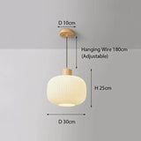 Single Head Oval Bedroom White Pendant Light - Clowas