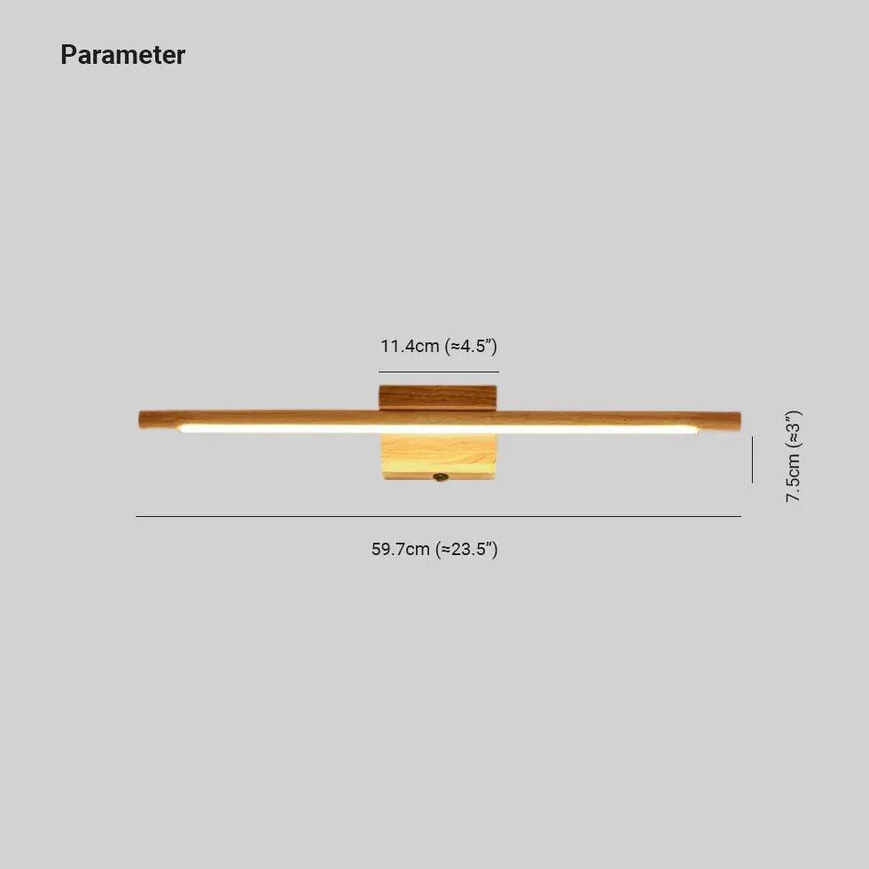Rustic Linear Wooden Led Mirror Lights - Clowas