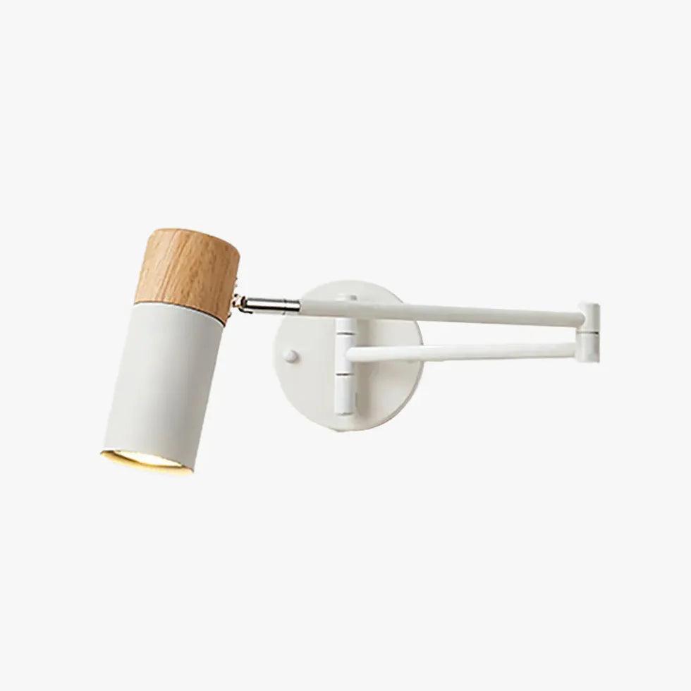 White Swing Arm Bedside Spotlights - Clowas