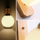 Nordic Minimalist Wooden Glass Modern Wall Lights - Clowas