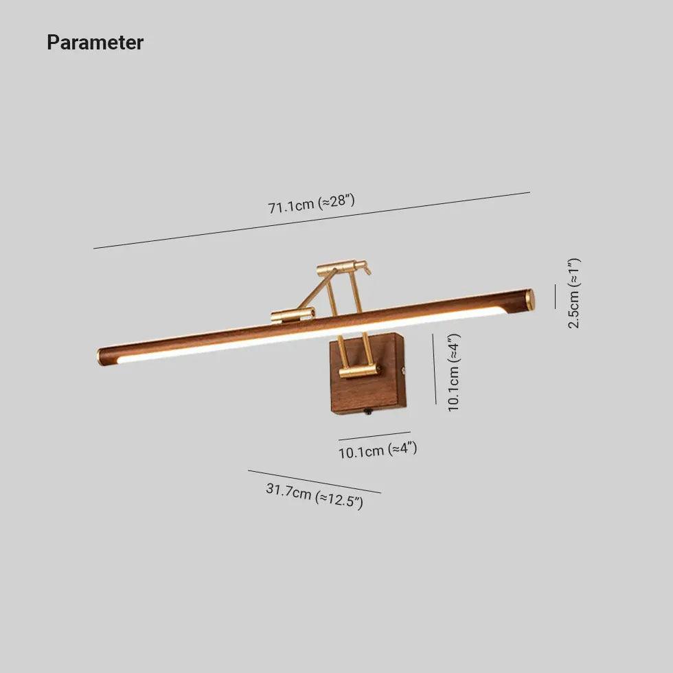 Brown Linear Adjustable Arm Mirror Lights - Clowas