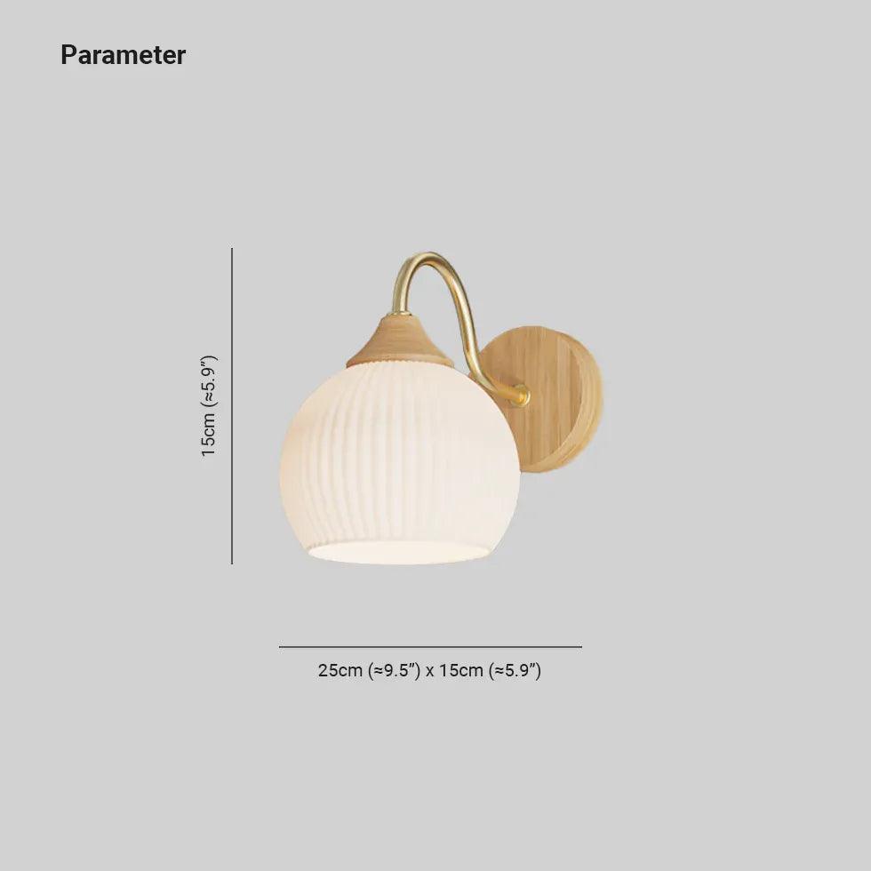 Nordic Wooden Glass Bedroom Wall Lights - Clowas