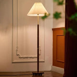 Cone-Shaped Vintage Floor Lamp with Wooden Pole - Clowas
