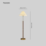 Cone-Shaped Vintage Floor Lamp with Wooden Pole - Clowas
