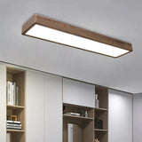 Rectangle Smooth Wooden Flush Ceiling Lights - Clowas