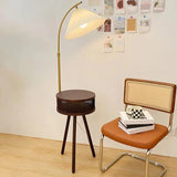 Traditional Wooden Floor Lamp with Table