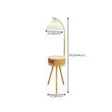 Traditional Wooden Floor Lamp with Table