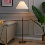 Cone-Shaped Vintage Table Lamp with Wooden Pole - Clowas