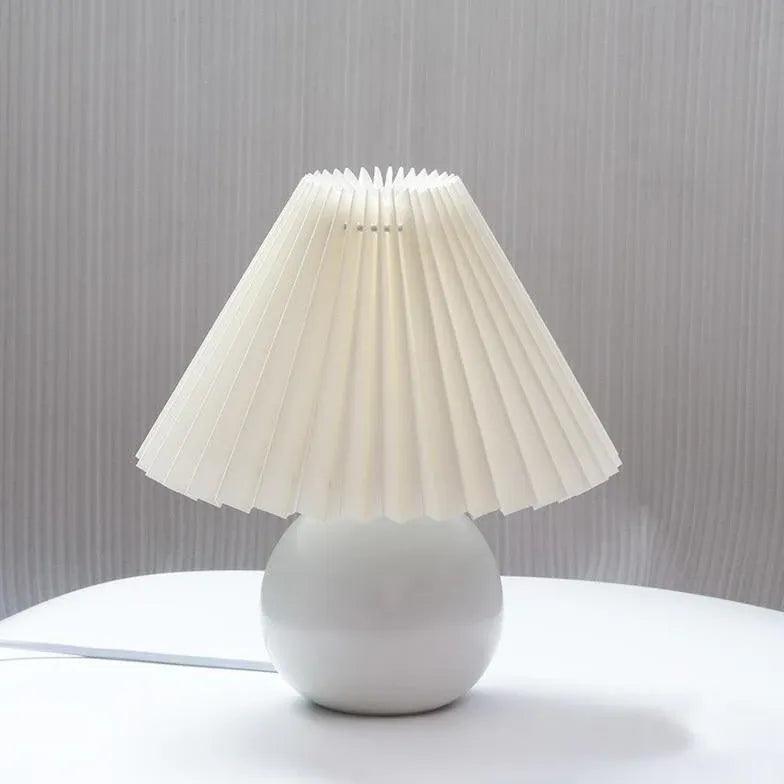 Rattan Paper Pleated Natural Table Lamp - Clowas