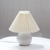 Rattan Paper Pleated Natural Table Lamp - Clowas