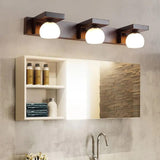 Contemporary Chinese Walnut Bathroom Wall Light