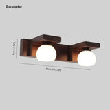 Contemporary Chinese Walnut Bathroom Wall Light