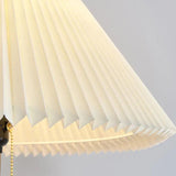White Vintage Pleated Floor Lamp In Bedroom