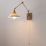 Antique Gold Wall Light with Brass Long Arm