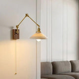 Antique Gold Wall Light with Brass Long Arm