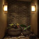 Wicker Wall Light Lantern Wooden - Clowas