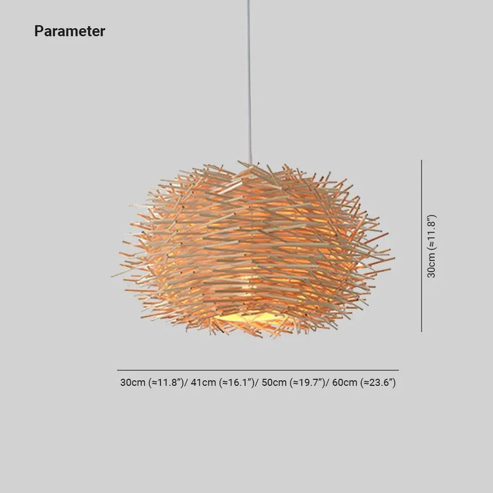 Wooden Stick Spherical Dining Room Pendant Light - Clowas