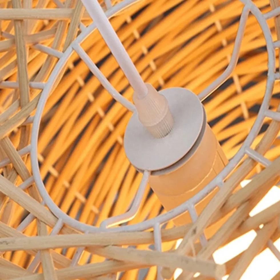 Wooden Stick Spherical Dining Room Pendant Light - Clowas