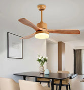 Modern LED Wooden Ceiling Fan Light for Dining Room