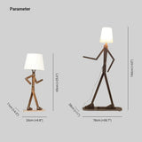 Contemporary Wooden Floor Lamp Humanoid Design for Living Room