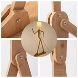 Contemporary Wooden Floor Lamp Humanoid Design for Living Room