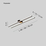 Minimalist Linear Semi Flush Ceiling Light LED Metal for Hallway