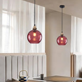 Modern Fluted Glass LED Pendant Light Dimmable For Dining Room