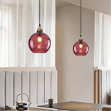 Modern Coloured Glass Pendant Light Dimmable for Dining Room