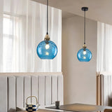 Modern Fluted Glass LED Pendant Light Dimmable For Dining Room