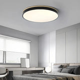Nordic Round Flush Ceiling Light Dimmable Metal for Bedroom