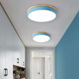 Nordic Round Flush Ceiling Light Dimmable Metal for Bedroom