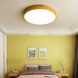 Nordic Round Flush Ceiling Light Dimmable Metal for Bedroom