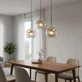 Modern Glass Ball Pendant Light Dimmable for Dining Room