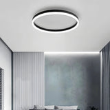 Black LED ring flush ceiling light, 40 cm