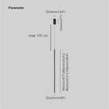 Minimalist Cylinder Pendant Light Black Metal LED Dimmable for Bedside