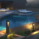 Modern Outside Bollard Light Black Metal for Garden, IP65